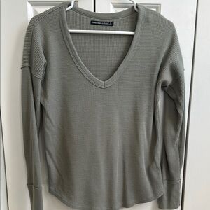 Abercrombie & Fitch Green Long Sleeve Waffle